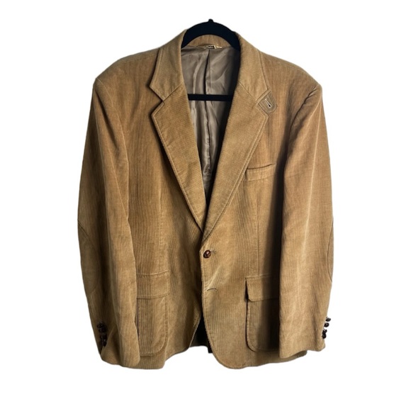 Vintage Cambridge Classics Mervyns Camel Corduroy Sport Coat Elbow Patches 42 - Picture 1 of 16